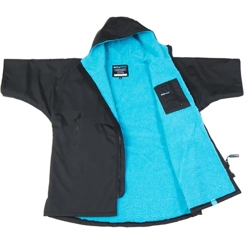 Dryrobe Kids Advance Short Sleeve Change Robe 5-9 yrs V3 Black/Blue